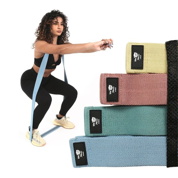 Wecare Fitness Full-Body Workout 4 Pack Resistance Bands, 4 Levels of Resistance, Mesh Carrying Bag, 4PK WC-4P-RBS